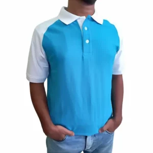 Premium Polo Shirt Raglan Blue