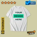 Customize White Color Drop Shoulder T Shirt