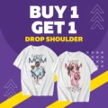 Drop Shoulder T-Shirt with DTF Print Combo