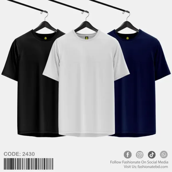 100% Cotton Blank T-Shirt C-2430 - Regular Fit - Combo Offer