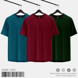 100% Cotton Blank T-Shirt C-2431 - Regular Fit - Combo Offer