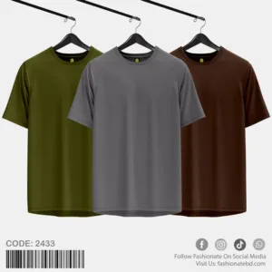 100% Cotton Blank T-Shirt C-2433 - Regular Fit - Combo Offer