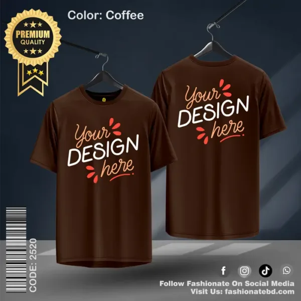 Coffee Basic Custom T-Shirt – 100% Cotton, Regular Fit