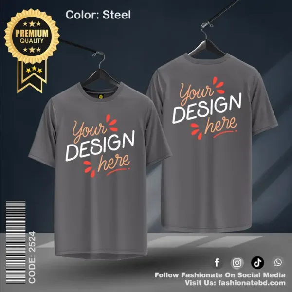 Steel Basic Custom T-Shirt – 100% Cotton, Regular Fit