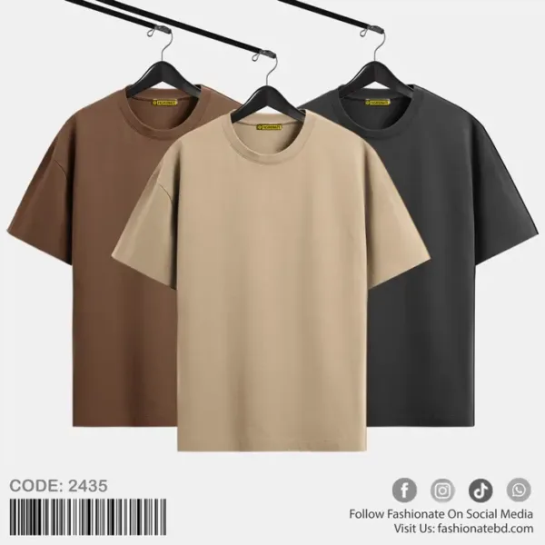 Mens Premium Solid Drop Shoulder T-Shirt C-2435 Combo Offer