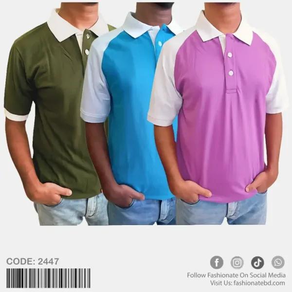 Premium Mens PK Cotton Polo Shirt C-2447 Combo Offer