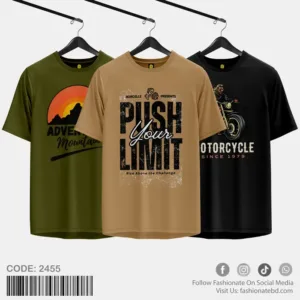 100% Cotton Printed T-Shirt C-2455 - Regular Fit - Combo Offer