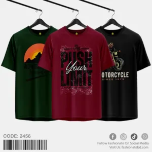 100% Cotton Printed T-Shirt C-2456 - Regular Fit - Combo Offer