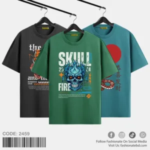 Mens Premium Printed Drop Shoulder Tee C-2459 - Combo Offer